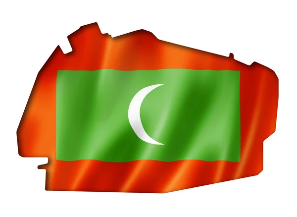 몰디브 국기 지도 — 스톡 사진
