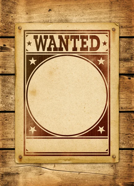 Wanted poster on a wood board — Stock Photo, Image