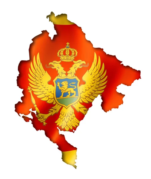 Χάρτης Μαυροβούνιο σημαία — Φωτογραφία Αρχείου