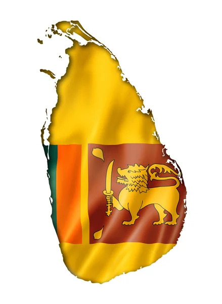 Srí Lanka vlajku mapa — Stock fotografie