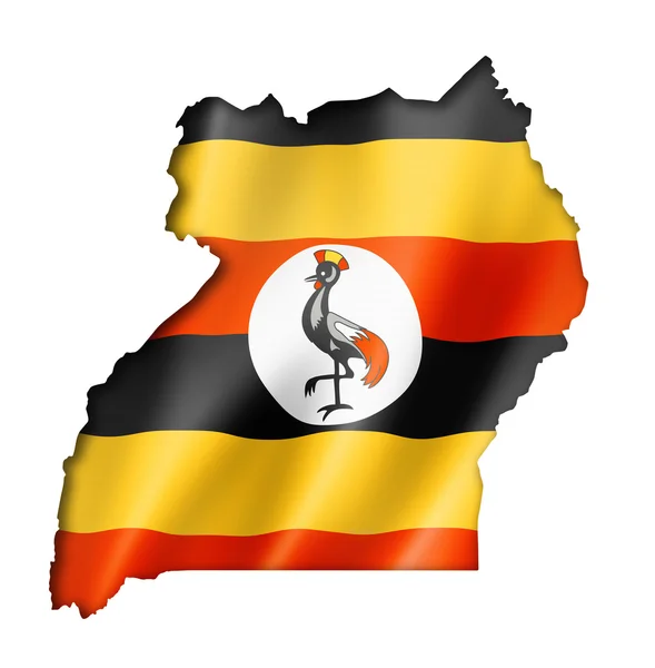 Carte du drapeau Ouganda — Photo