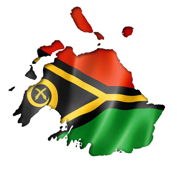Vanuatu flag map — Stock Photo, Image
