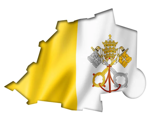 Carte drapeau de la Cité du Vatican — Photo
