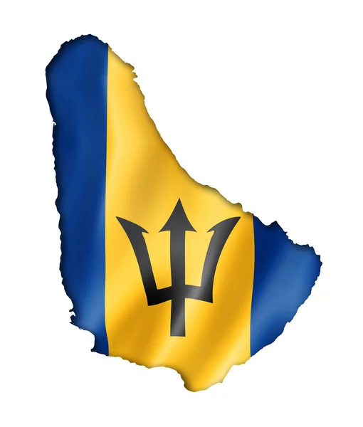 Barbados flag map — Stock Photo, Image