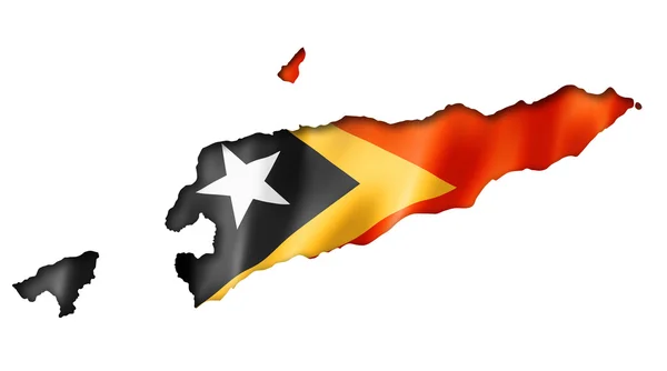 Mapa da bandeira do timor leste — Fotografia de Stock