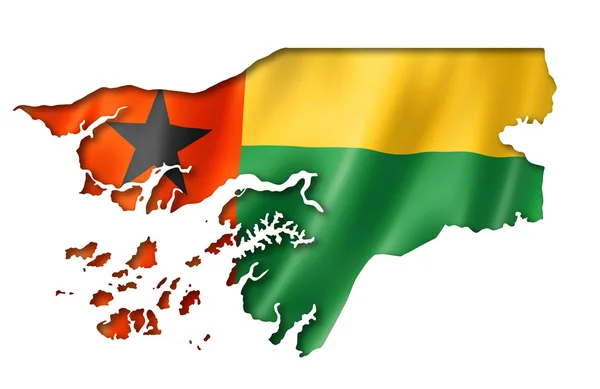 ギニア ・ ビサウの旗の地図 — ストック写真