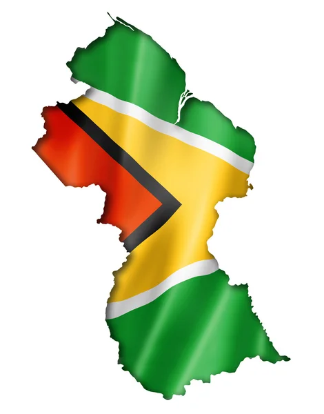 Guyanese flag map — Stock Photo, Image