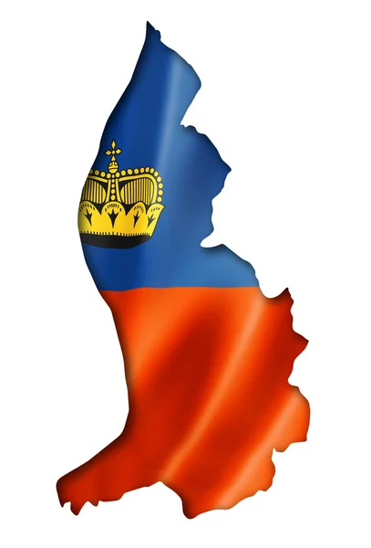 Liechtenstein flag map — Stock Photo, Image