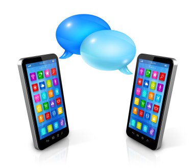konuşma balonları ve cep telefonları