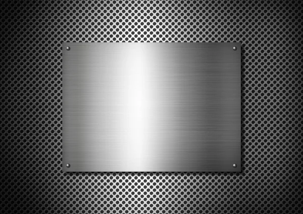 Plaque de texture en métal argenté avec vis — Photo
