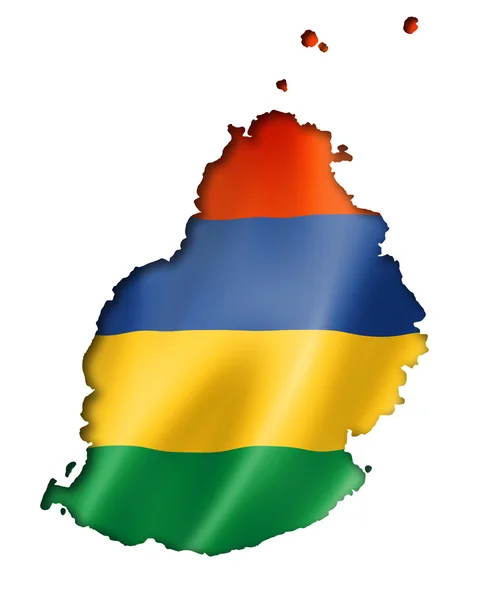 Mauritius vlag kaart — Stockfoto