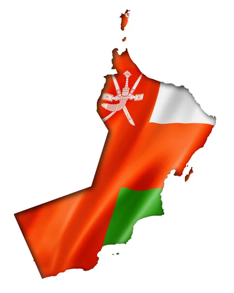 Oman flaga mapa — Zdjęcie stockowe