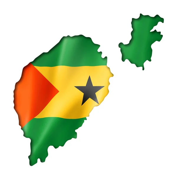 Sao Tome en Principe vlag kaart — Stockfoto