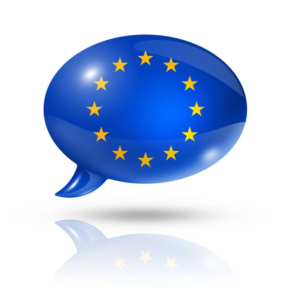 European union flag speech bubble — Stock Photo, Image