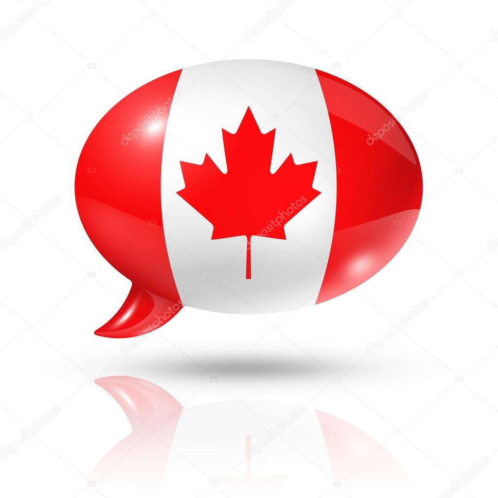 Canadian flag speech bubble