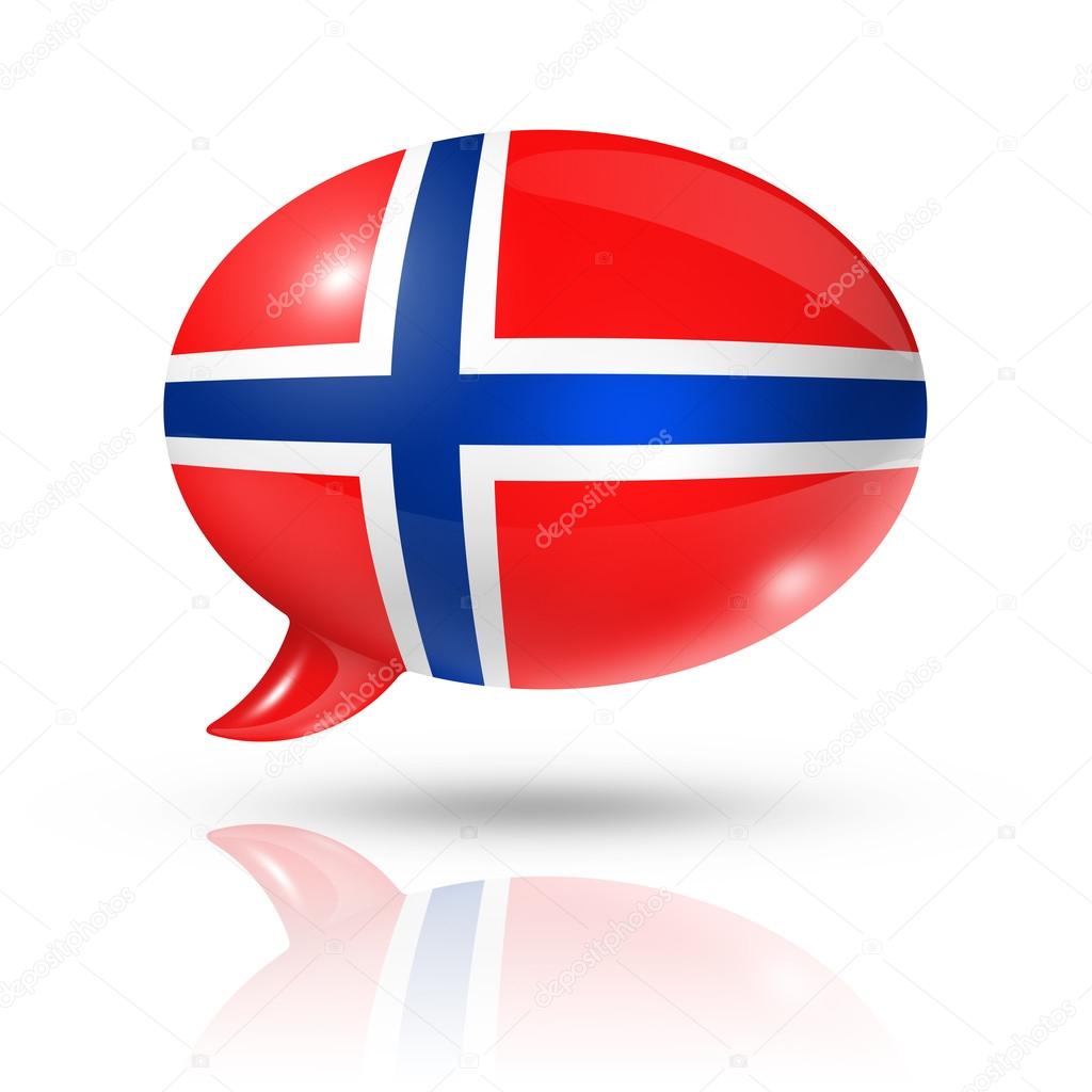 Norwegian flag speech bubble
