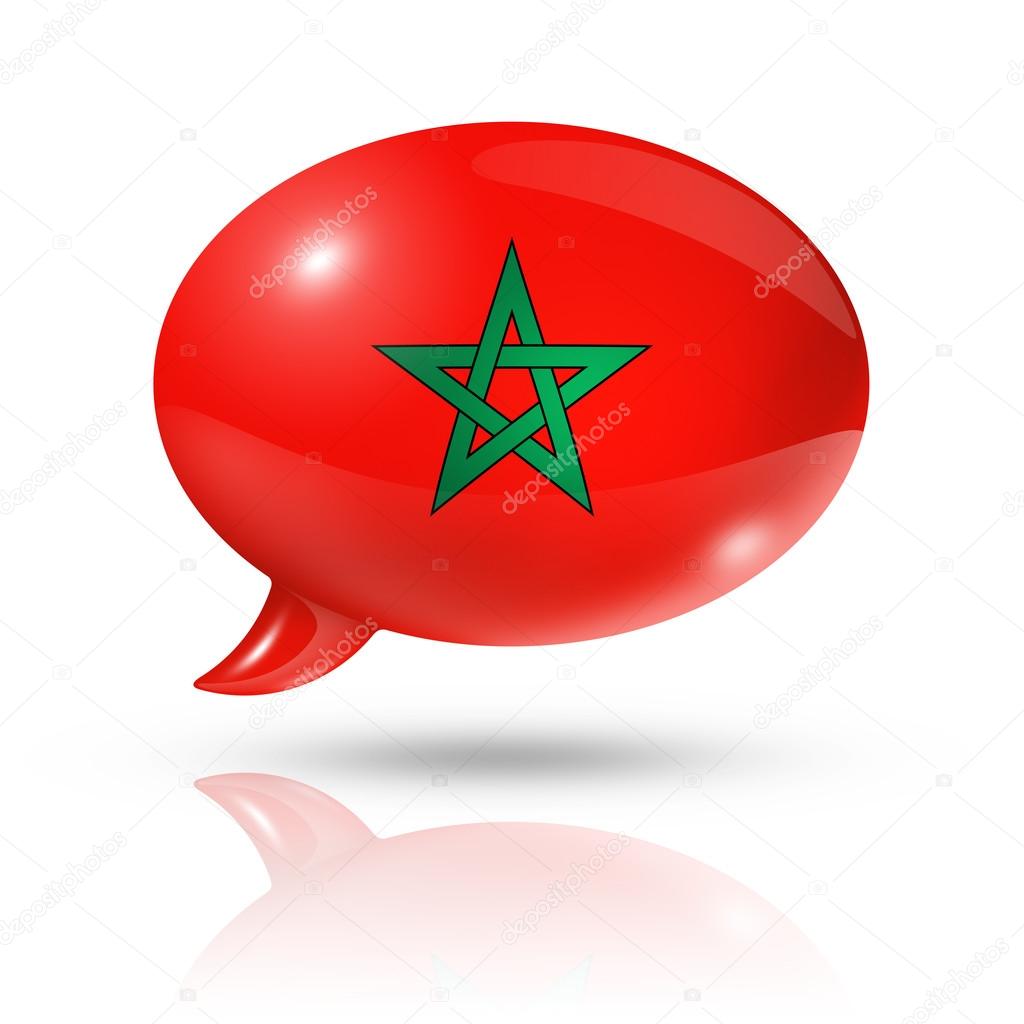 Moroccan flag speech bubble