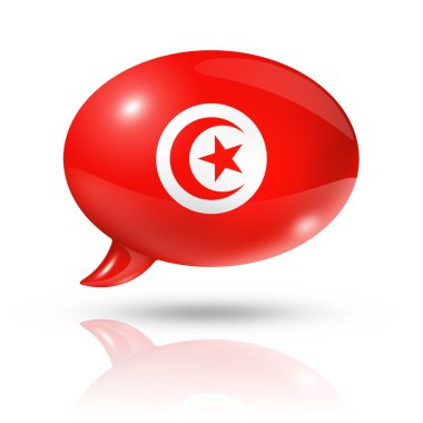 Tunisian flag speech bubble clipart