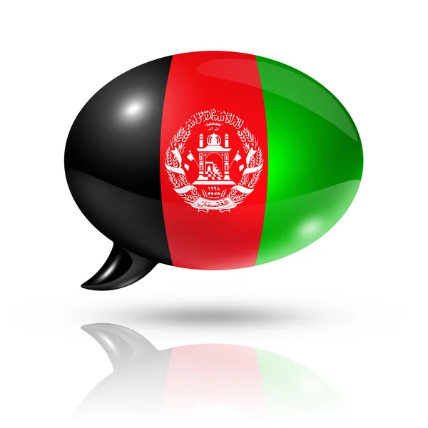 Bulle du discours drapeau afghan — Photo