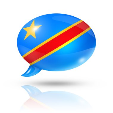 Democratic Republic of the Congo flag speech bubble clipart