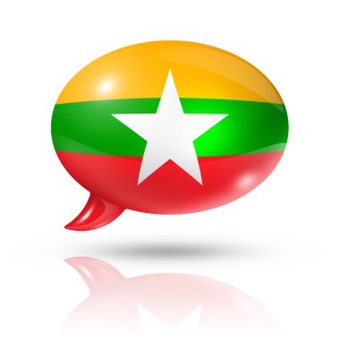Burma Myanmar bayrağı konuşma balonu