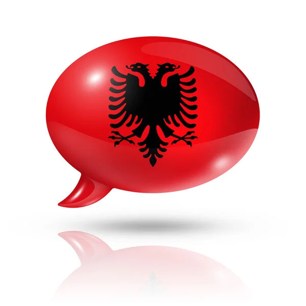 Bandera albanesa burbuja discurso —  Fotos de Stock