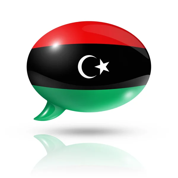 Libya bayrağı konuşma balonu — Stok fotoğraf