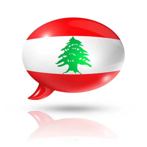 Libanonin lippu puhe kupla — kuvapankkivalokuva