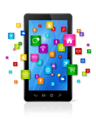 Cep telefonu ve uçan apps simgeler