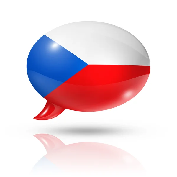 Tjeckiska republiken flagga pratbubbla — Stockfoto