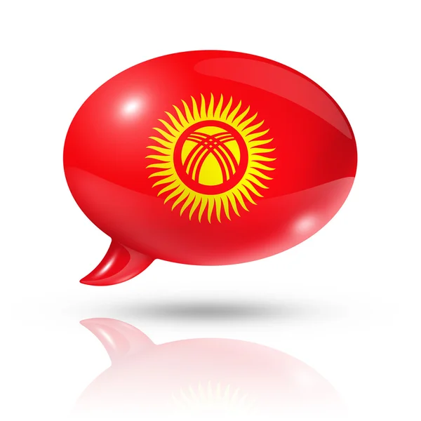 Kırgızistan bayrağı konuşma balonu — Stok fotoğraf