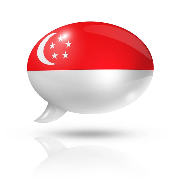Singapore flag speech bubble — Stock Photo, Image
