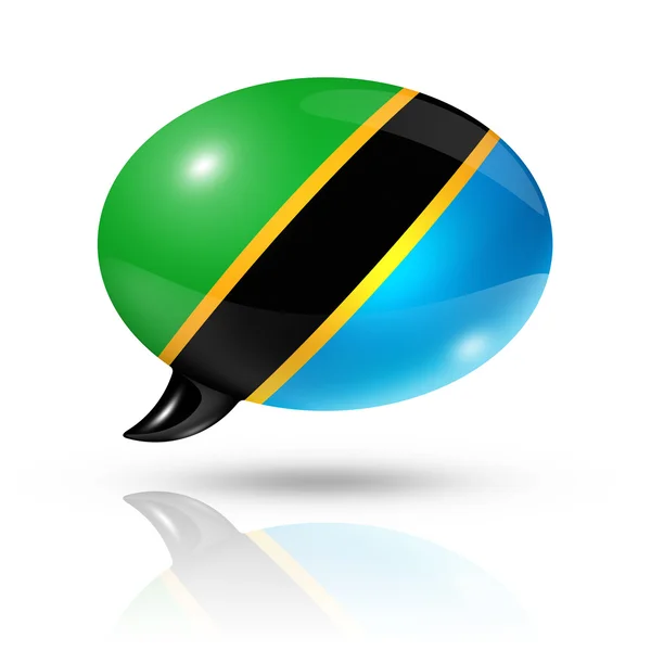 Tanzániai zászló beszéd buborék — Stock Fotó