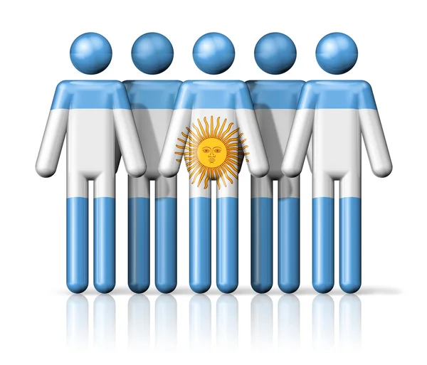 A pálcikaember Argentína zászlaja — Stock Fotó