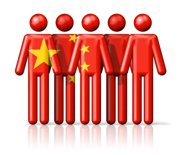 Flag of China on stick figure — Stok Foto