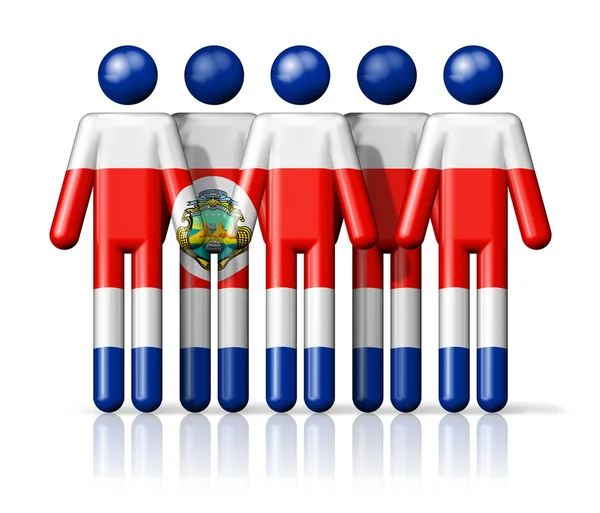 Bandiera della Costa Rica sulla figura bastone — Foto Stock
