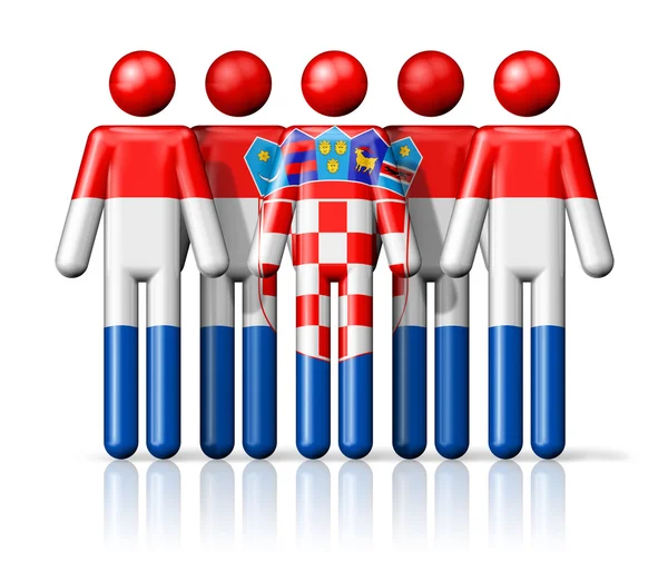 Σημαία της Κροατίας σχετικά με ραβδί σχήμα — Φωτογραφία Αρχείου