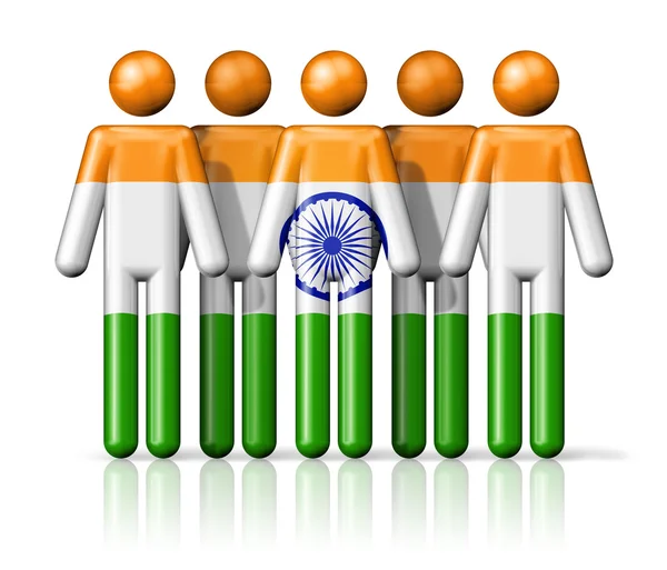 Flag of India on stick figure — Stock Photo, Image