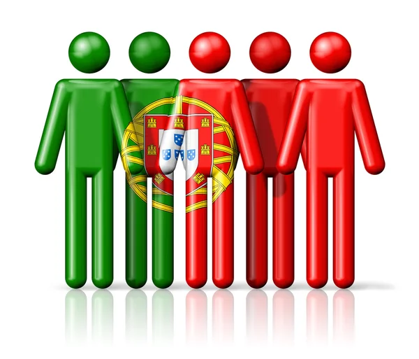 Bandeira de Portugal na figura da vara — Fotografia de Stock