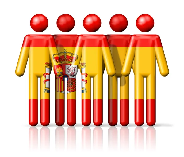 Flag of Spain on stick figure — Stock Photo, Image