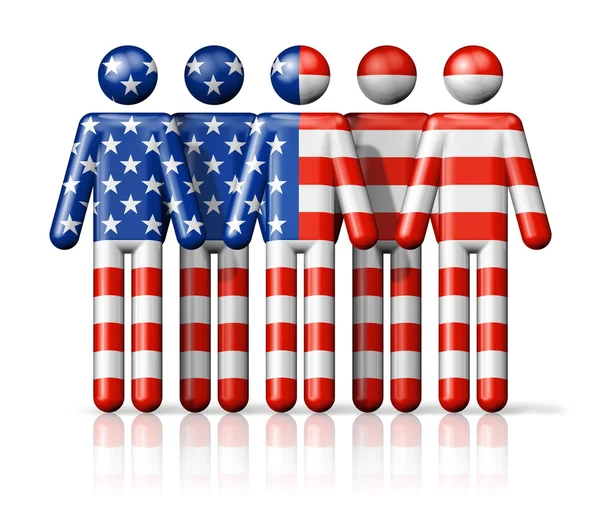 Flag of USA on stick figure — Stock Photo, Image