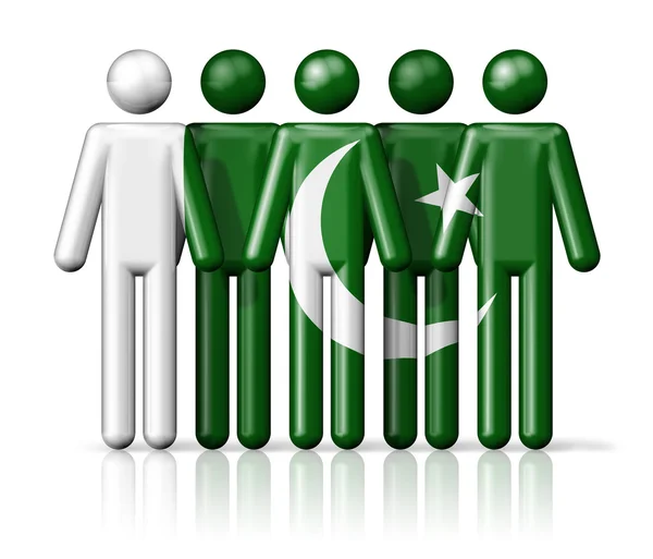 Flag of Pakistan on stick figure — Stock Photo, Image