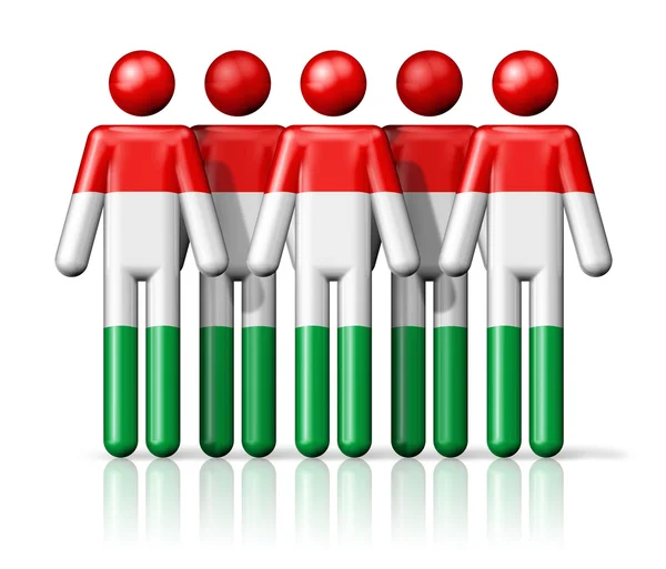 Flag of Hungary on stick figure — Stock Photo, Image