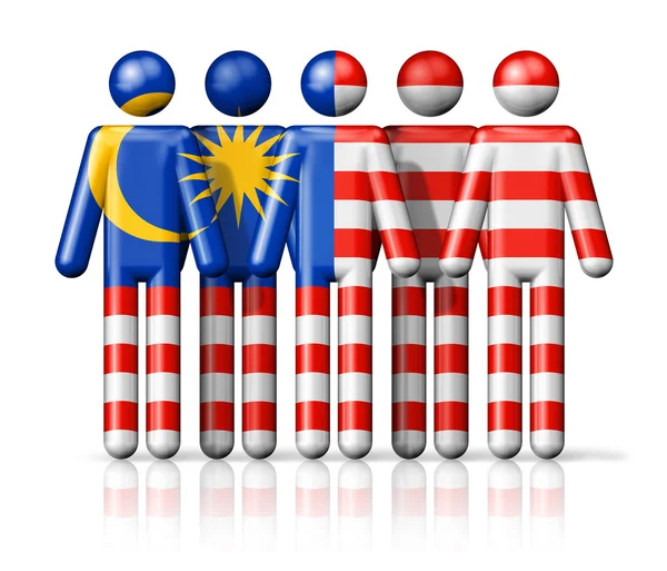 스틱 그림에 말레이시아의 국기 — 스톡 사진