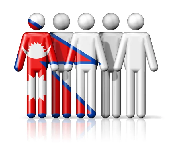 Vlag van Nepal op stok figuur — Stockfoto