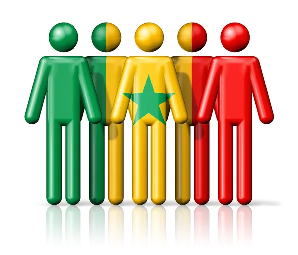 스틱 그림에 세네갈의 국기 — 스톡 사진