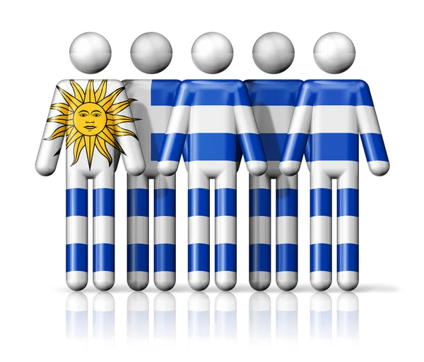 Flaggan av Uruguay på stick figur — Stockfoto