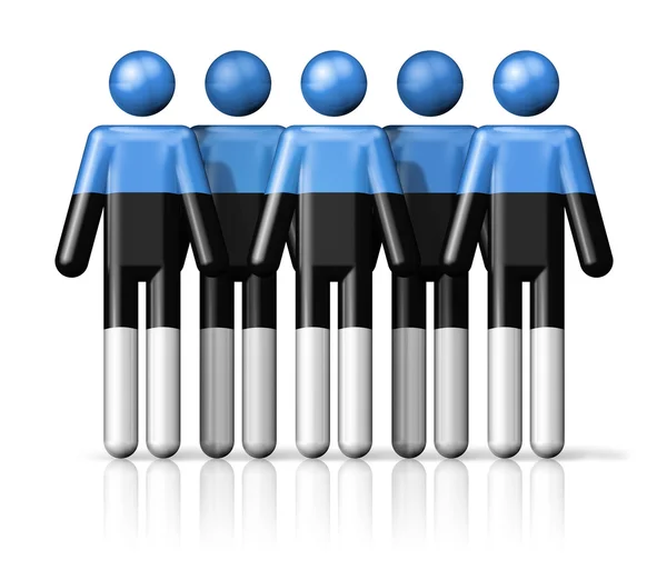 Flag of Estonia on stick figure — Stock Photo, Image