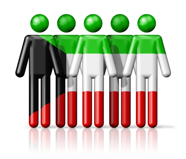 Bandera de Kuwait en figura de palo — Foto de Stock