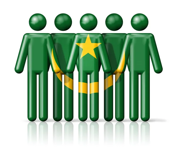 A pálcikaember Mauritánia zászlaja — Stock Fotó